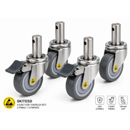 Metro TableWorx ESD Tekerlek Seti (125 mm)